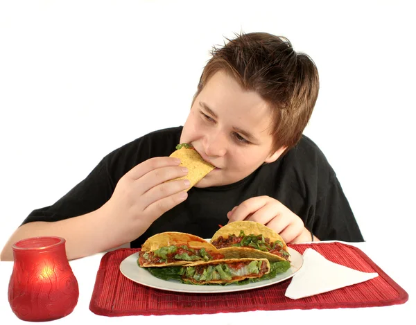 Comer tacos — Fotografia de Stock