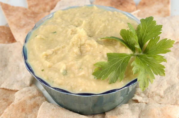 Hummus and pita — Stock Photo, Image