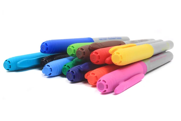 Colorful markers in rainbow colors — Stock Photo, Image