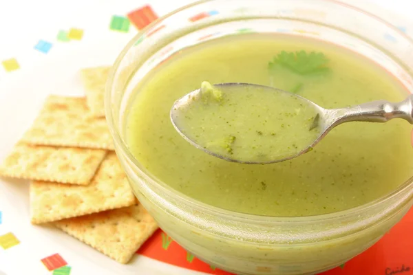 Krémový brokolicová polévka — Stock fotografie