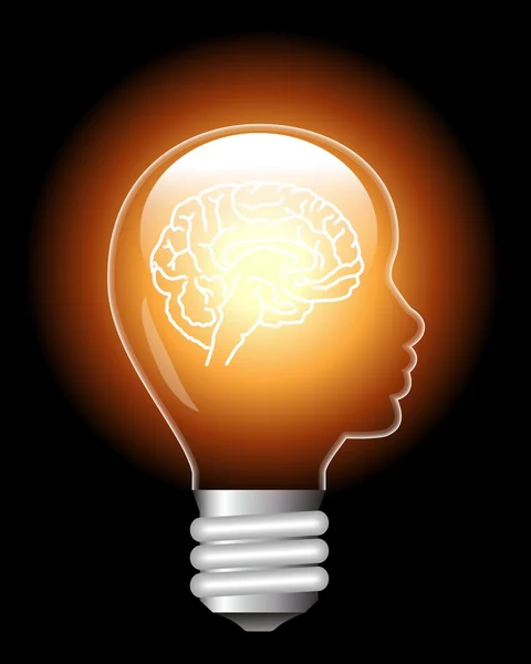 Brain lamp — Stock Vector
