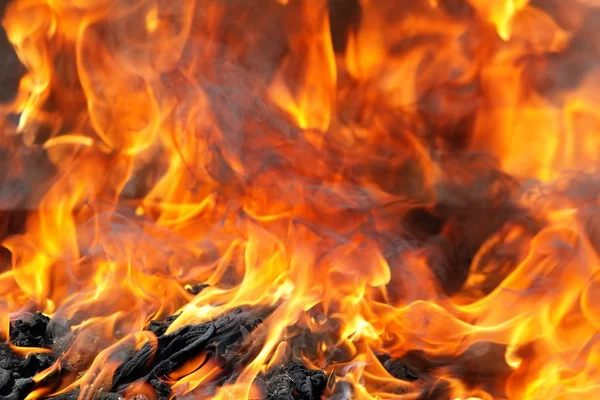 Eld flamma rök brinnande — Stockfoto