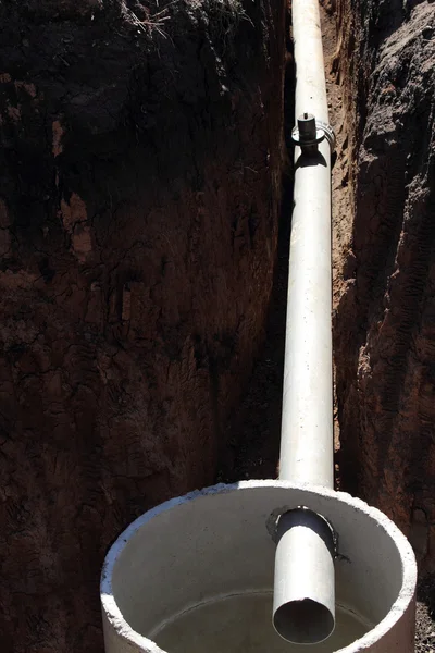 Équipement de pipeline de tranchée de tuyau — Photo