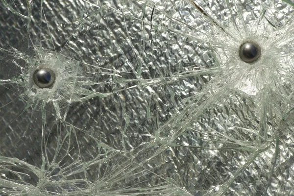 Mermi atış kırık camlar — Stok fotoğraf