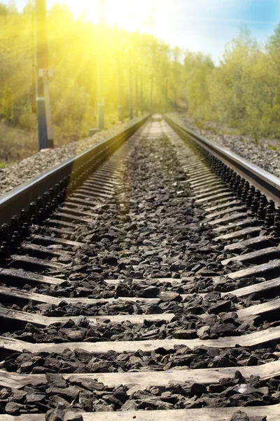 Railway rails sleepers — Stock Photo, Image