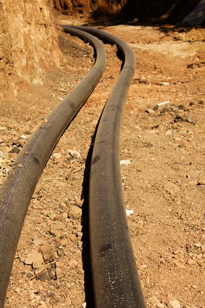 Rör av plast pipeline nya — Stockfoto
