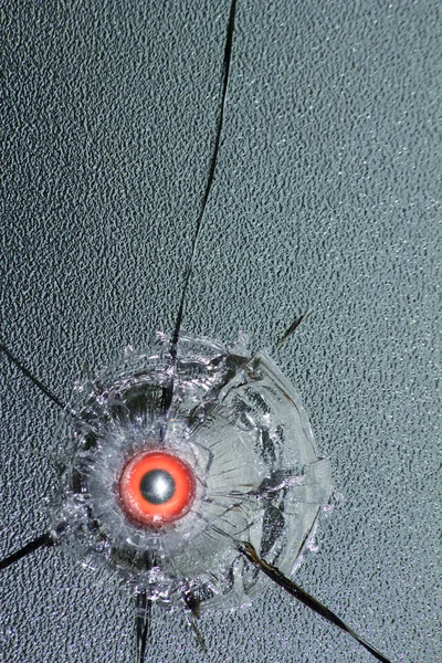 Glass broken bullet — Stock Photo, Image