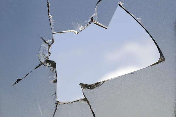 Glas gebroken scherm televisie sky — Stockfoto
