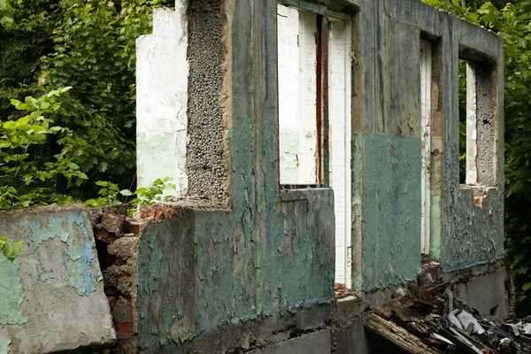 Ruins house forest wall windows — Stock Photo, Image
