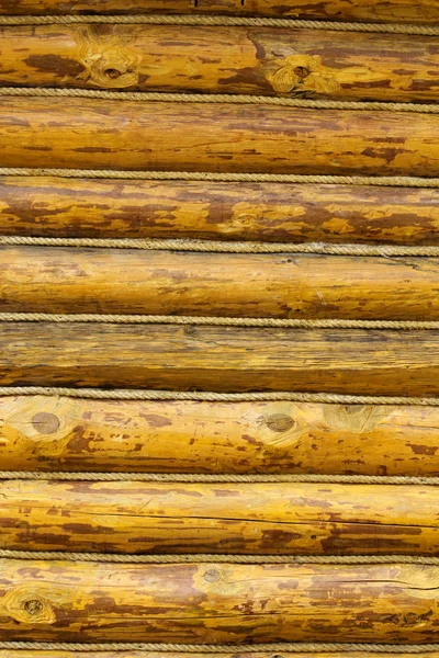 Zeď dřevěný srub — Stock fotografie