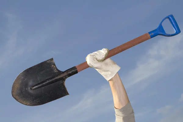 Łopata robotnik ręka — Zdjęcie stockowe