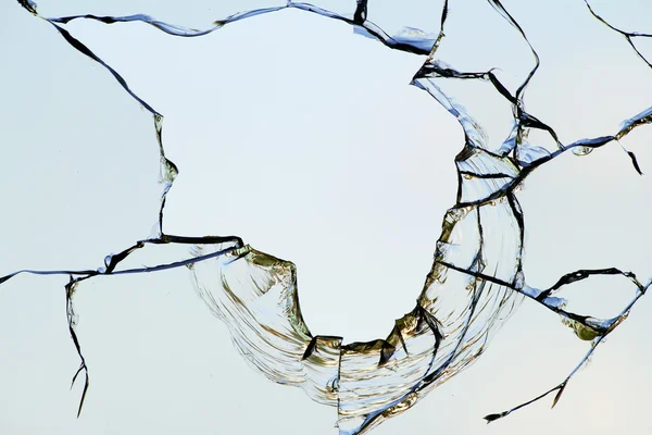 Hole glass broken sky — Stock Photo, Image