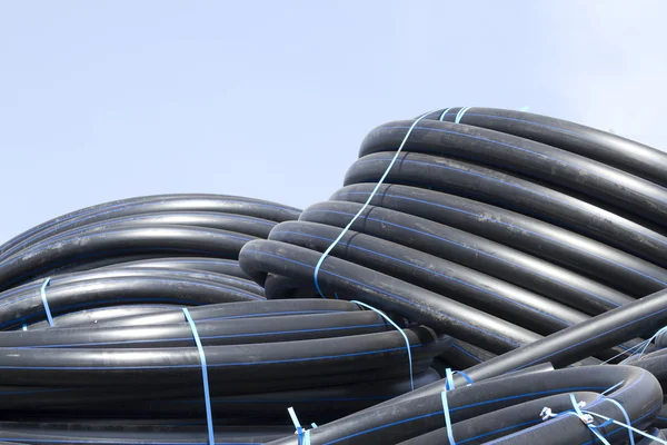 Flexible plastic pipes new — Stock Photo, Image