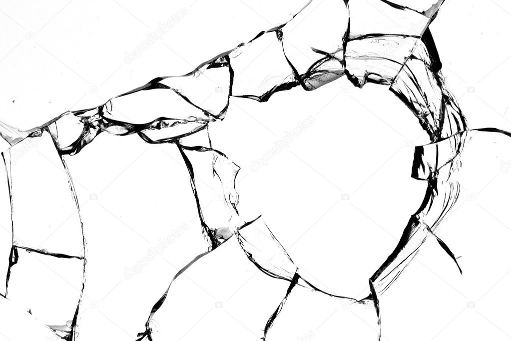 Glass cracks broken