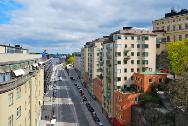Sztokholmu, Södermalm. katarinavaggen ulicy — Zdjęcie stockowe