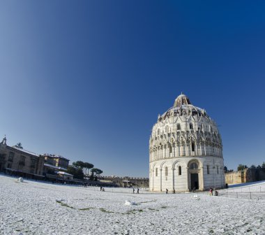 bir kar fırtınası sonra Piazza dei miracoli Pisa