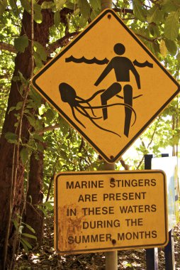 Signs in Daintree National Park, Australia clipart