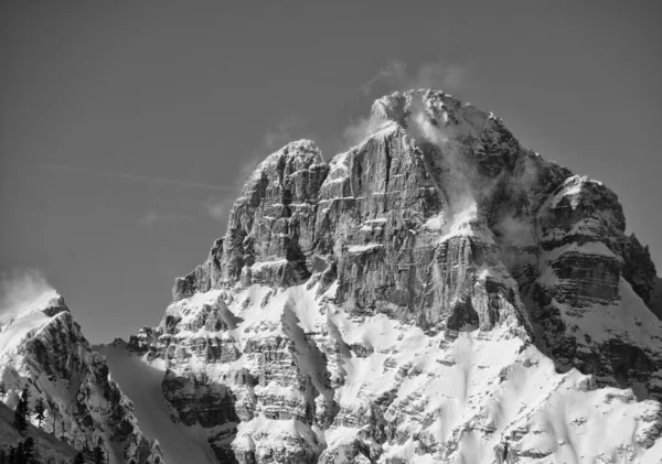 stock image Snowy Landscape of Dolomites Mountains during Winter