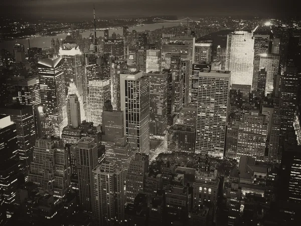 New York'ta gece görünümü — Stok fotoğraf