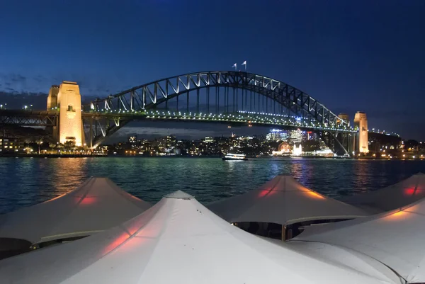 Abend im Anflug auf den Hafen von Sydney — Stockfoto