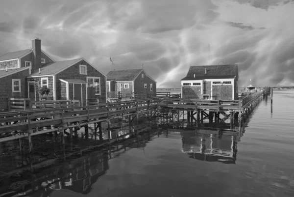 Grupo de Casas por el Agua en Nantucket, EE.UU. . — Foto de Stock
