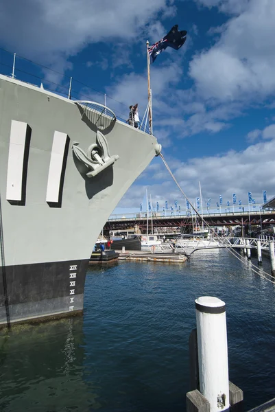Submarino de guerra ancorado em Sydney — Fotografia de Stock