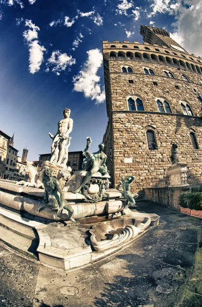 Piazza Della Signoria in Florence, Italië — Stockfoto