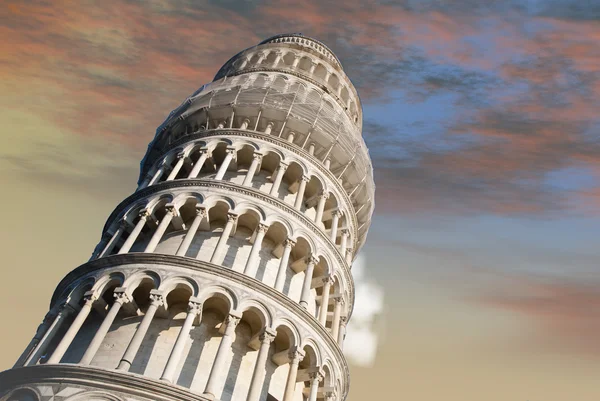 Torre inclinada, Piazza dei Miracoli, Pisa, Itália — Fotografia de Stock
