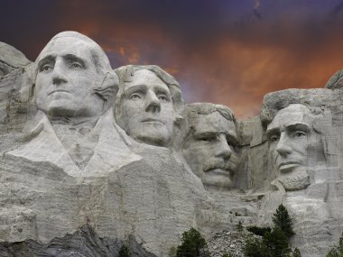 Sunset over Mount Rushmore, U.S.A. clipart