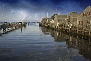 Storm approaching Nantucket Port clipart