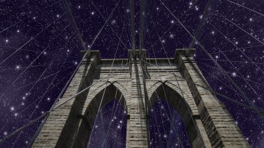 brooklyn köprüsü üzerinde gökyüzü