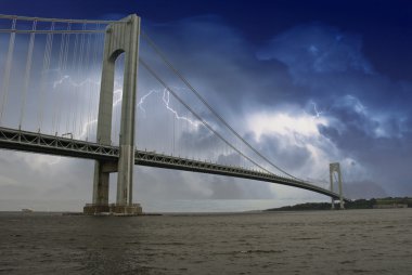 Storm over Verrazzano Bridge clipart