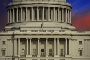 Sunset and Clouds over Washington Capitol clipart