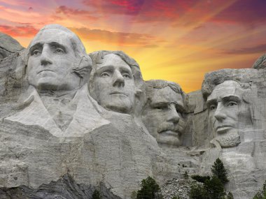 Mount Rushmore at Sunset, U.S.A. clipart