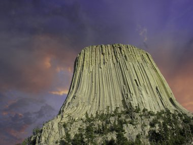 Colors of Sunset over Devils Tower, U.S.A. clipart