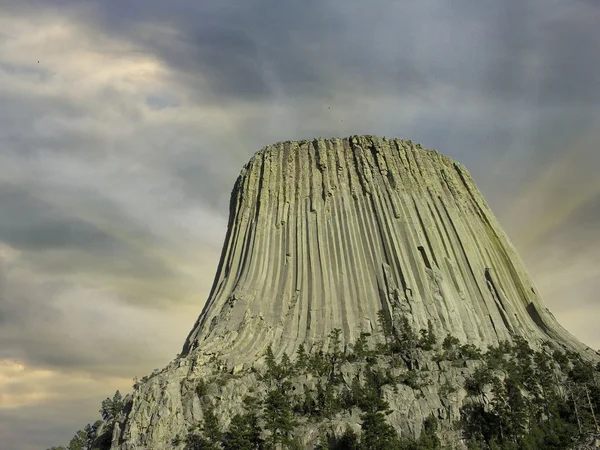 Sunset over Devils Tower, U.S.A. — Stock Photo, Image