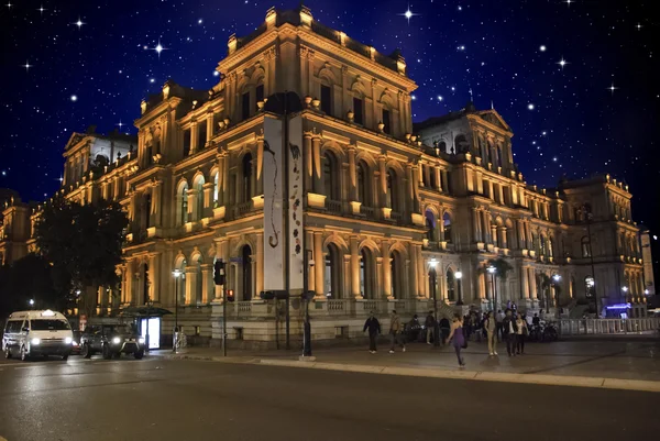 Noite estrelada sobre a Praça Central de Brisbane — Fotografia de Stock