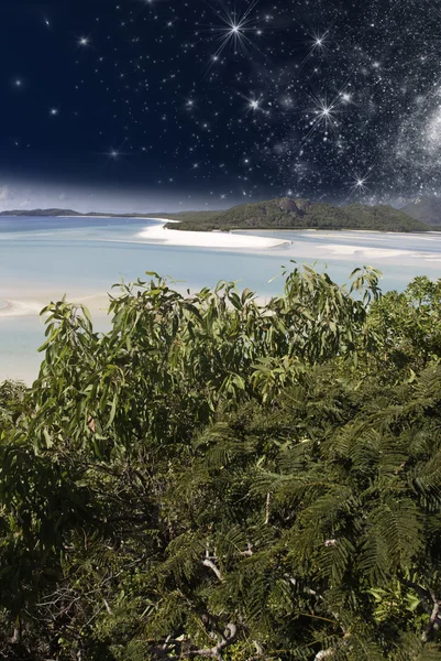Noche estrellada en el archipiélago Whitsunday, Australia — Foto de Stock