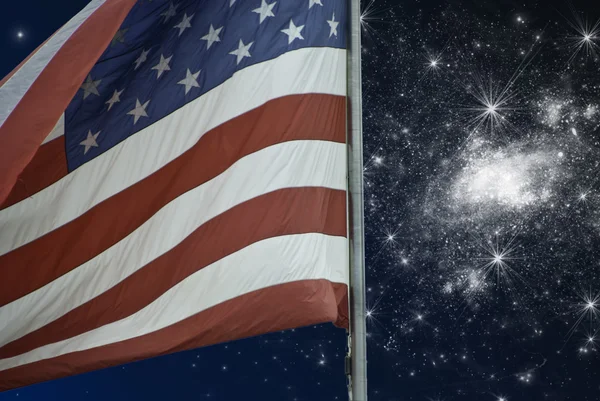 stock image Starry Night over American Flag