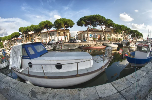 stock image Old Boat anchored in Viareggio