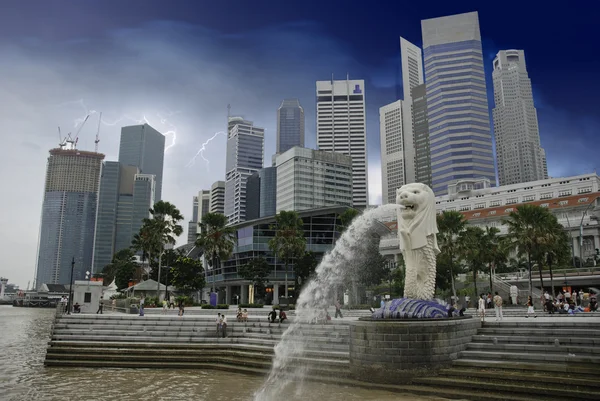 Storm över singapore — Stockfoto