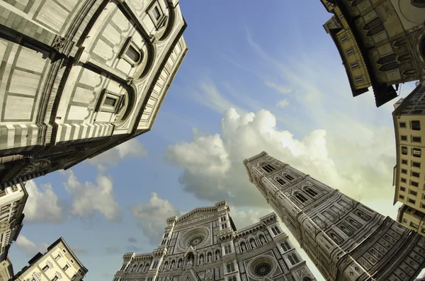 Vista de Fisheye de Piazza del Duomo en Florencia —  Fotos de Stock