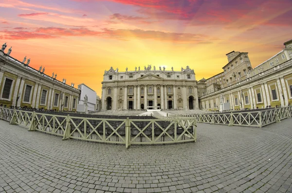 罗马圣彼得大广场，日落 — 图库照片