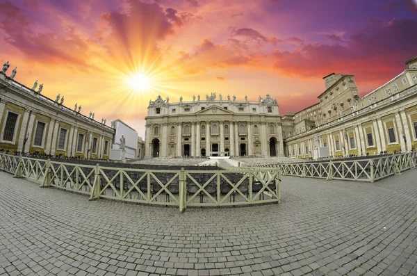 罗马圣彼得大广场，日落 — 图库照片