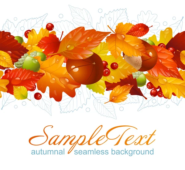 Autumnal seamless horizontal background — Stock Vector