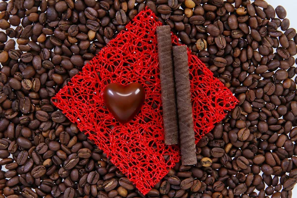 Słodycze na palonych ziaren kawy — Zdjęcie stockowe