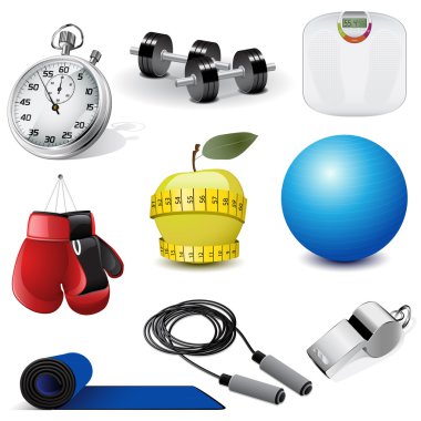 Vector fitness icons clipart