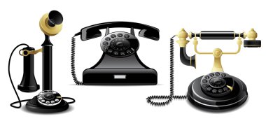 Vintage telephones clipart