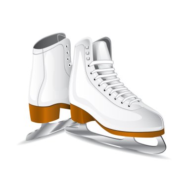 Vector white figure skates clipart