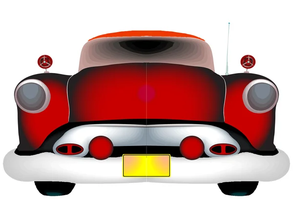 Röda klassiska bilen mot vit — Stock vektor